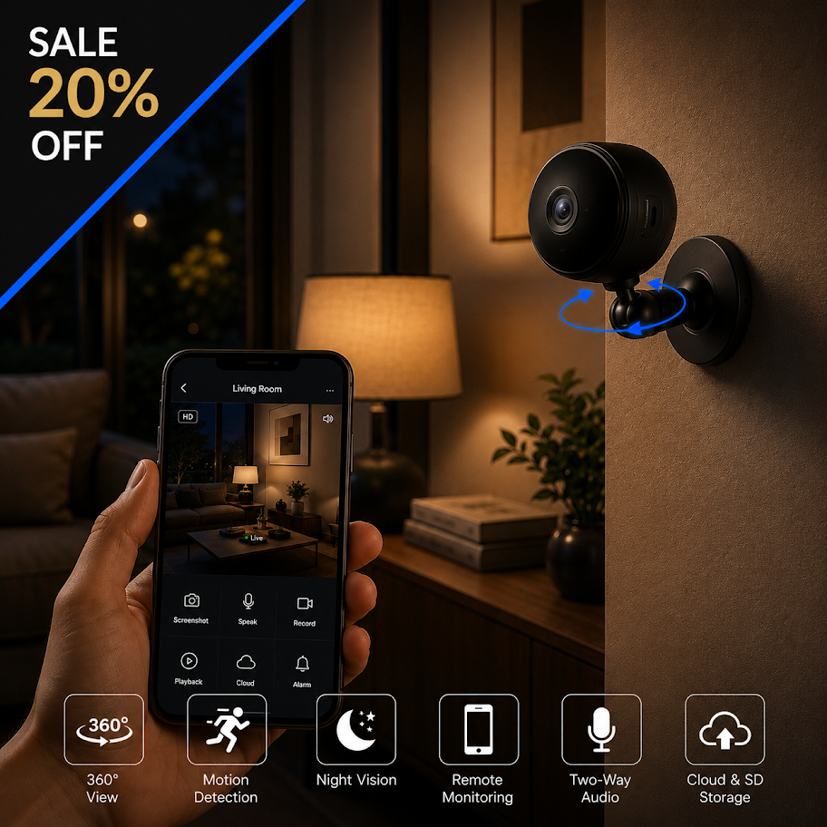 Smart Home Security Bundle | Camera, Alarm & Motion Light Kit