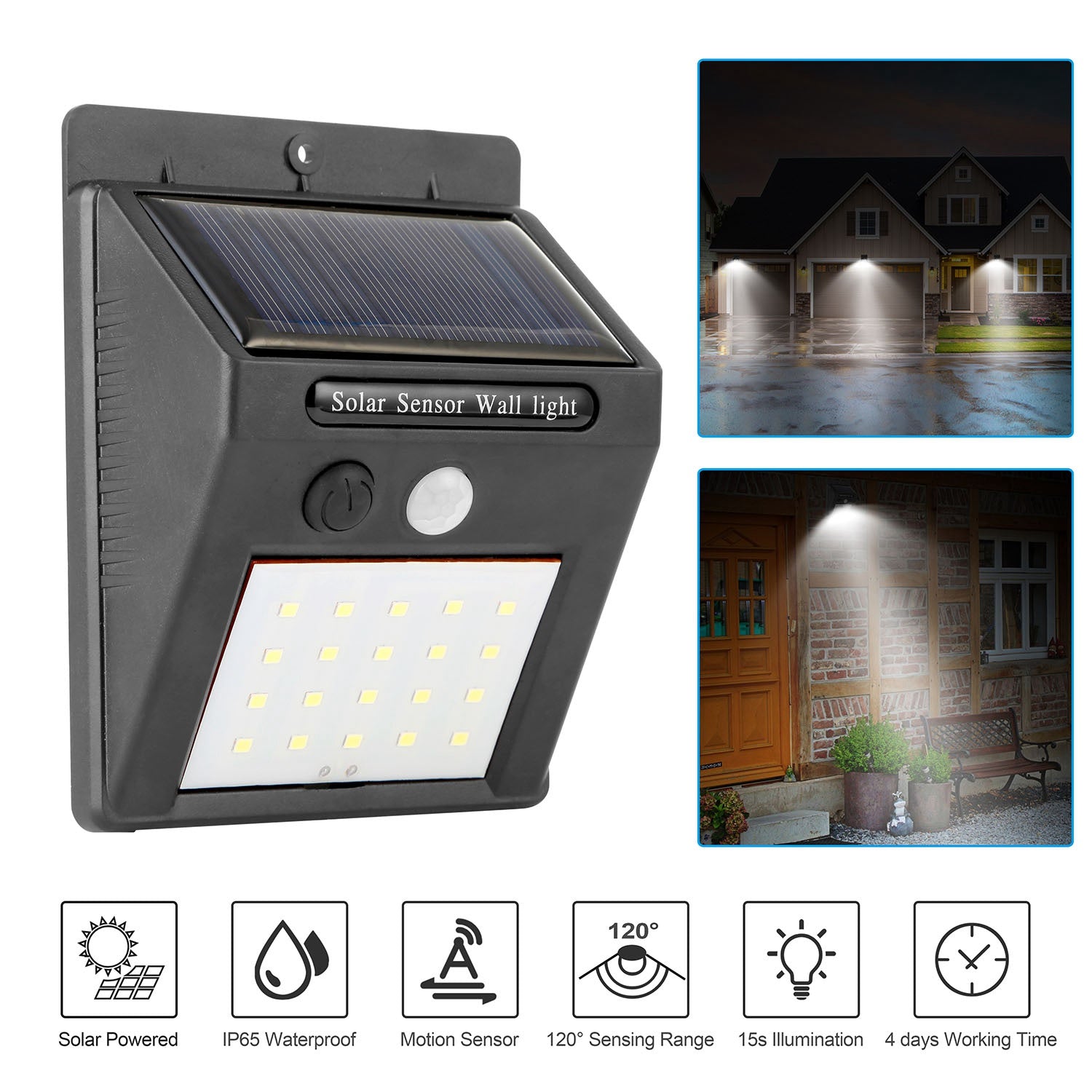 Outdoor Solar Motion Lights | Waterproof Security Lighting