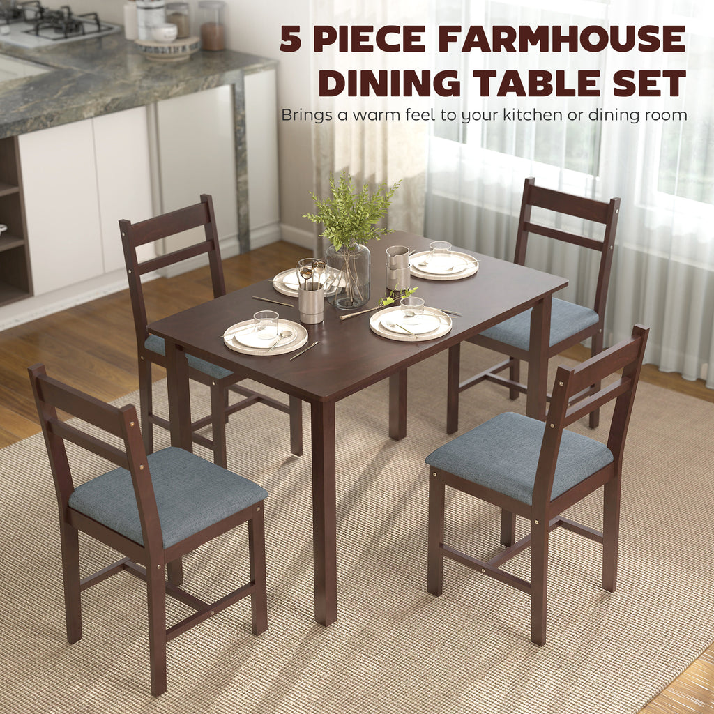 Modern Gray Walnut Dining Table Set | Space-Saving Furniture