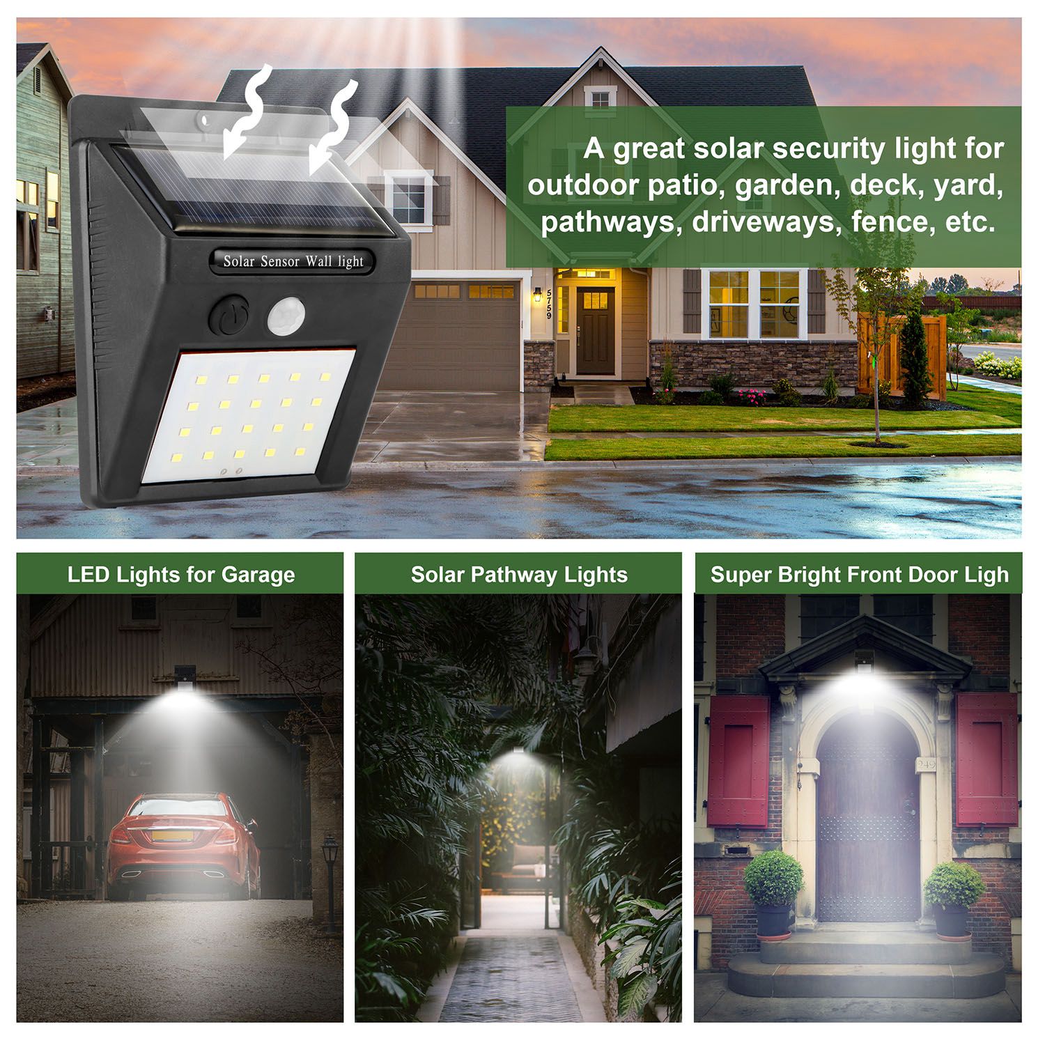 Outdoor Solar Motion Lights | Waterproof Security Lighting
