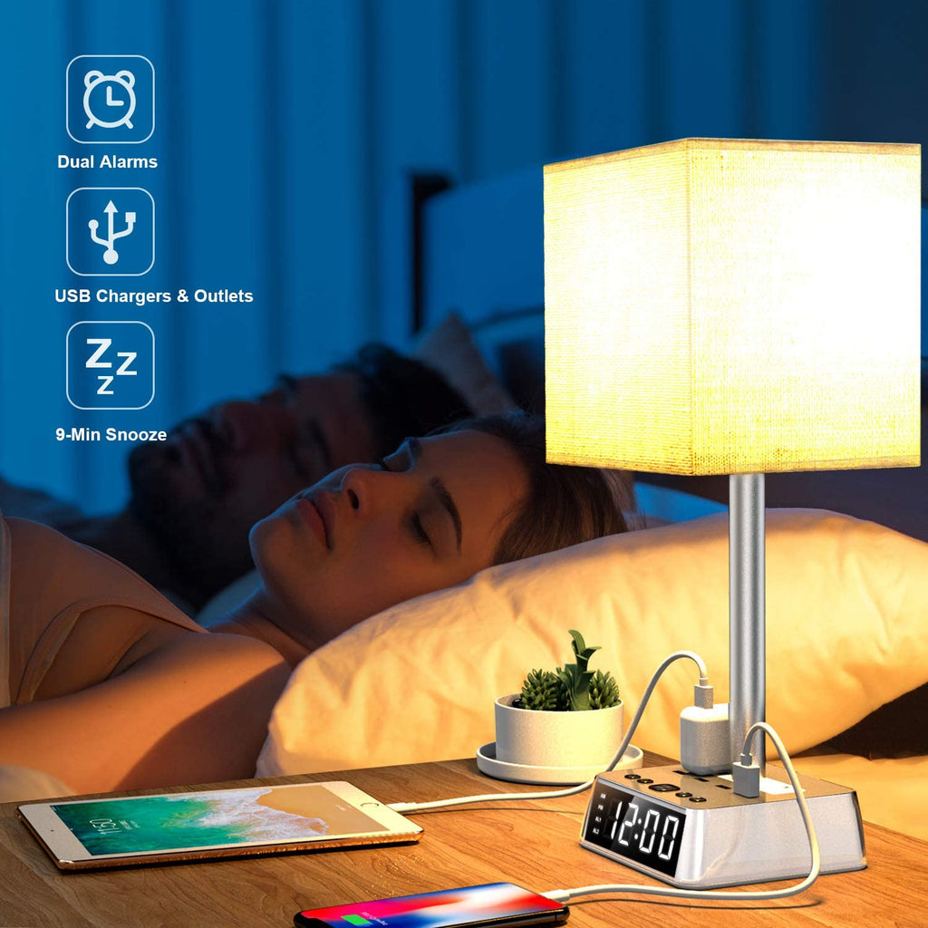 Night Stand  Lamp with Charging Station | Modern Smart Home Lamp
