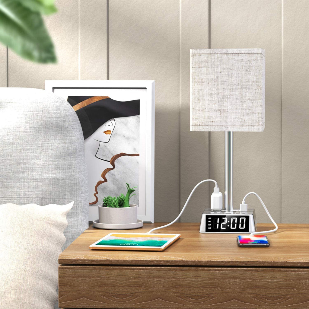 Night Stand  Lamp with Charging Station | Modern Smart Home Lamp