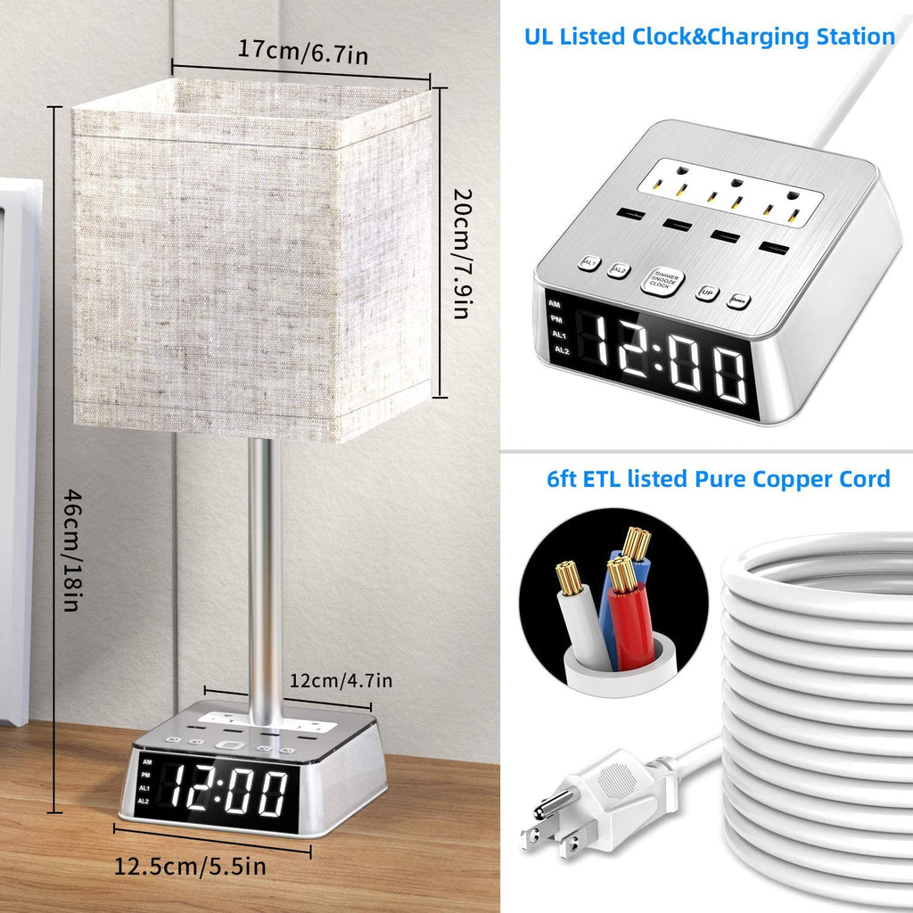 Night Stand  Lamp with Charging Station | Modern Smart Home Lamp