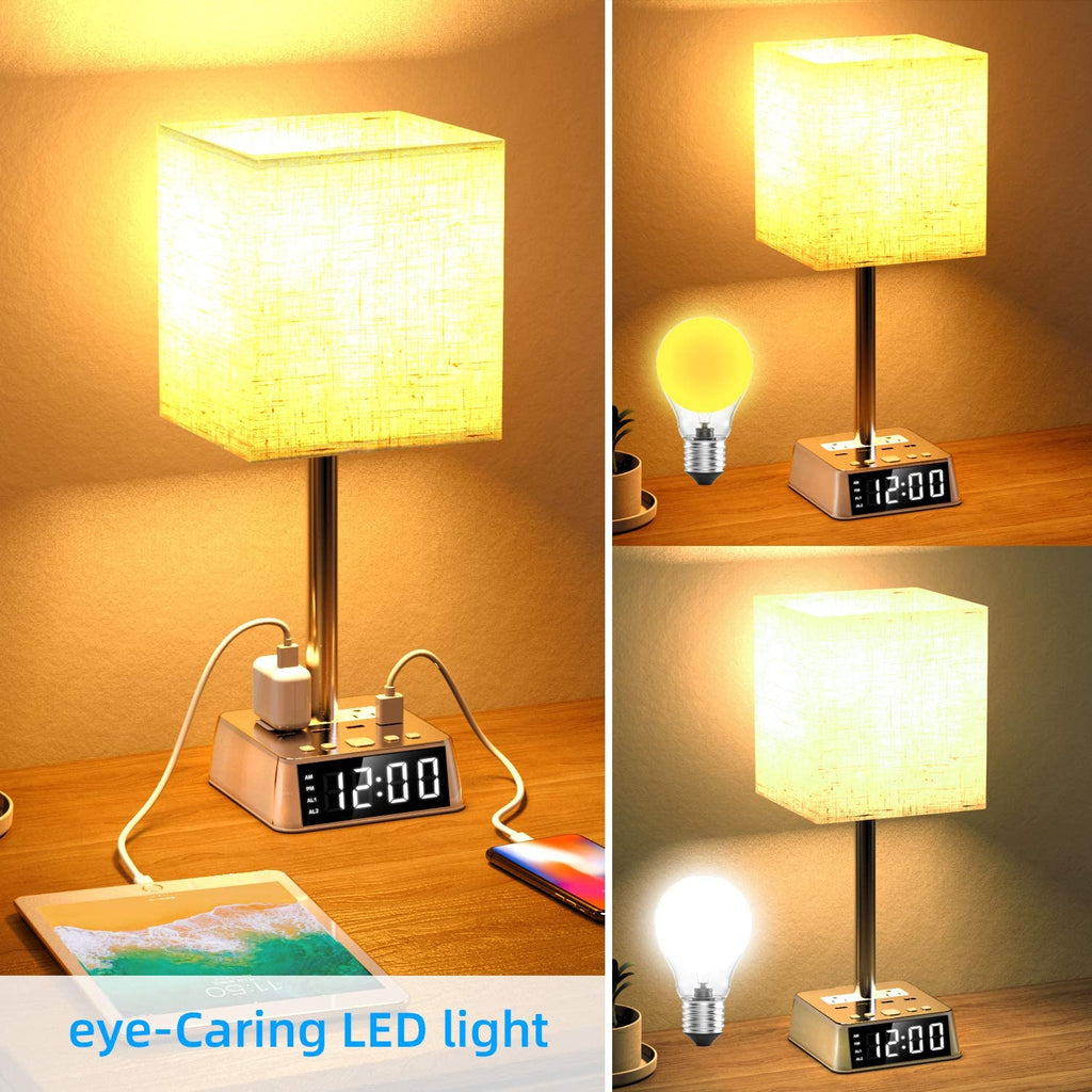 Night Stand  Lamp with Charging Station | Modern Smart Home Lamp