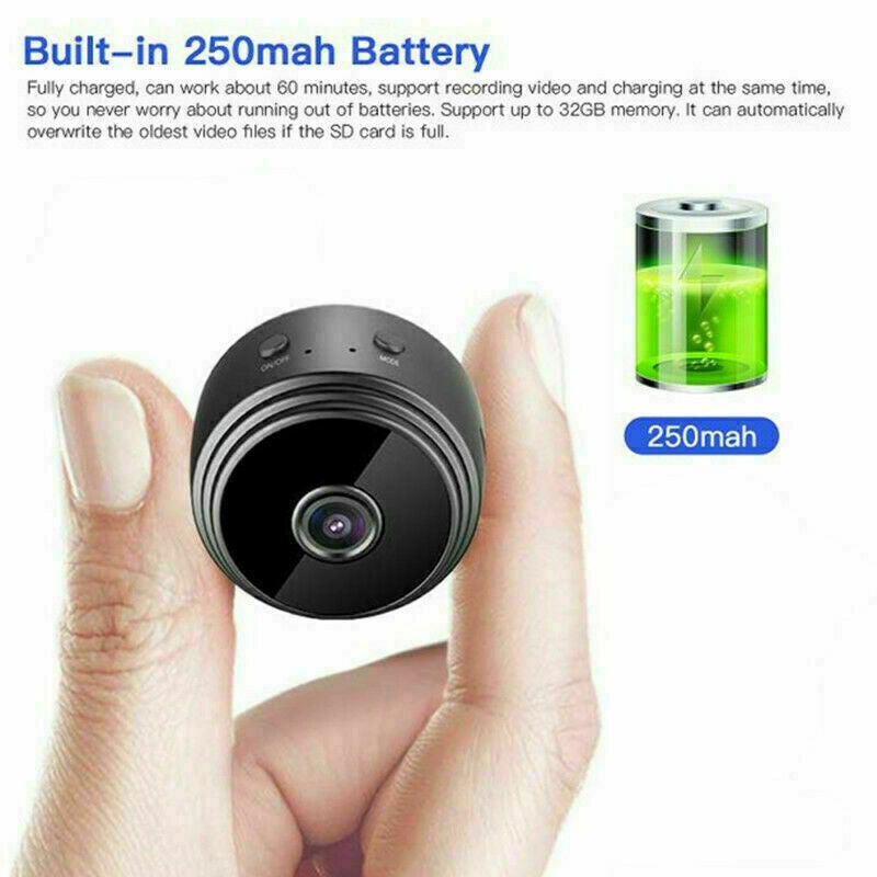 Mini WiFi Security Camera | Wireless Smart Home Camera | Night Vision