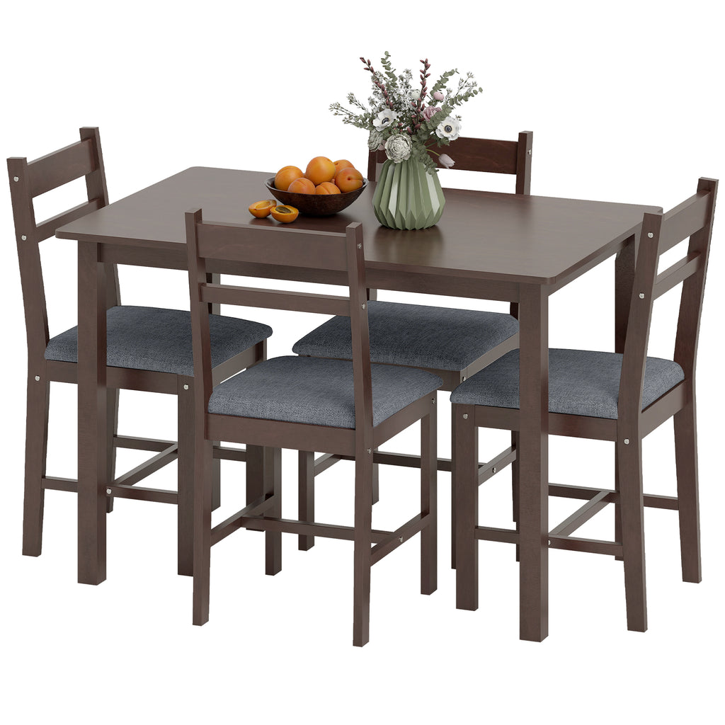 Modern Gray Walnut Dining Table Set | Space-Saving Furniture