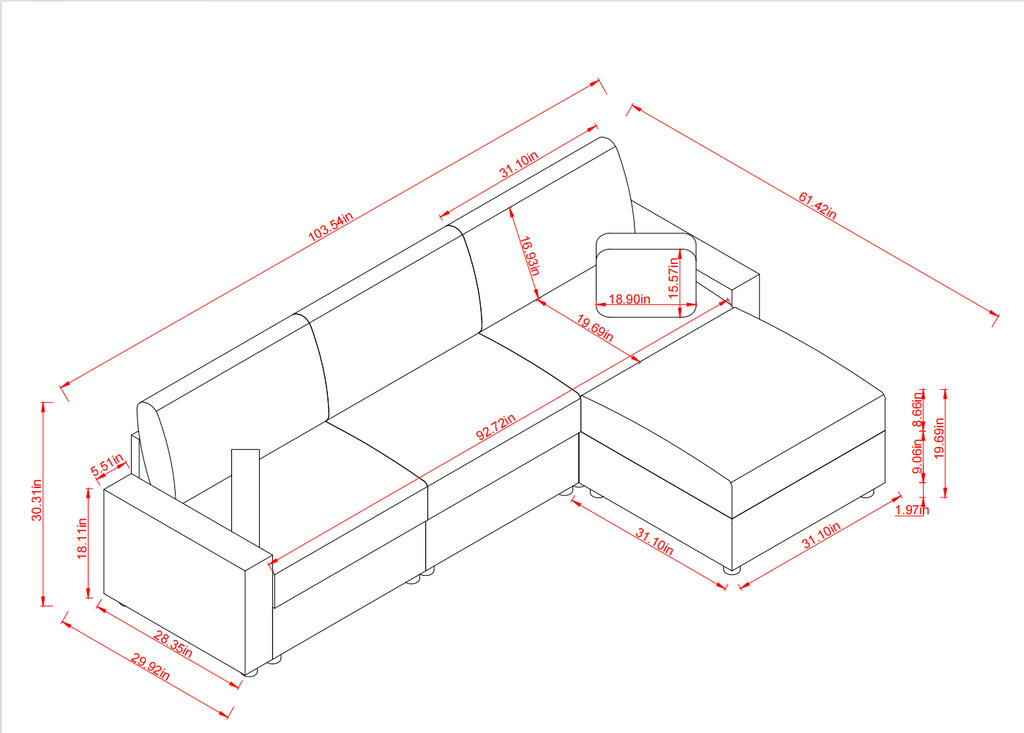 Modern Modular Sectional Sofa | Luxury Living Room Furniture