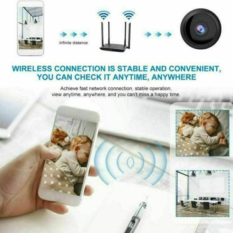 Mini WiFi Security Camera | Wireless Smart Home Camera | Night Vision